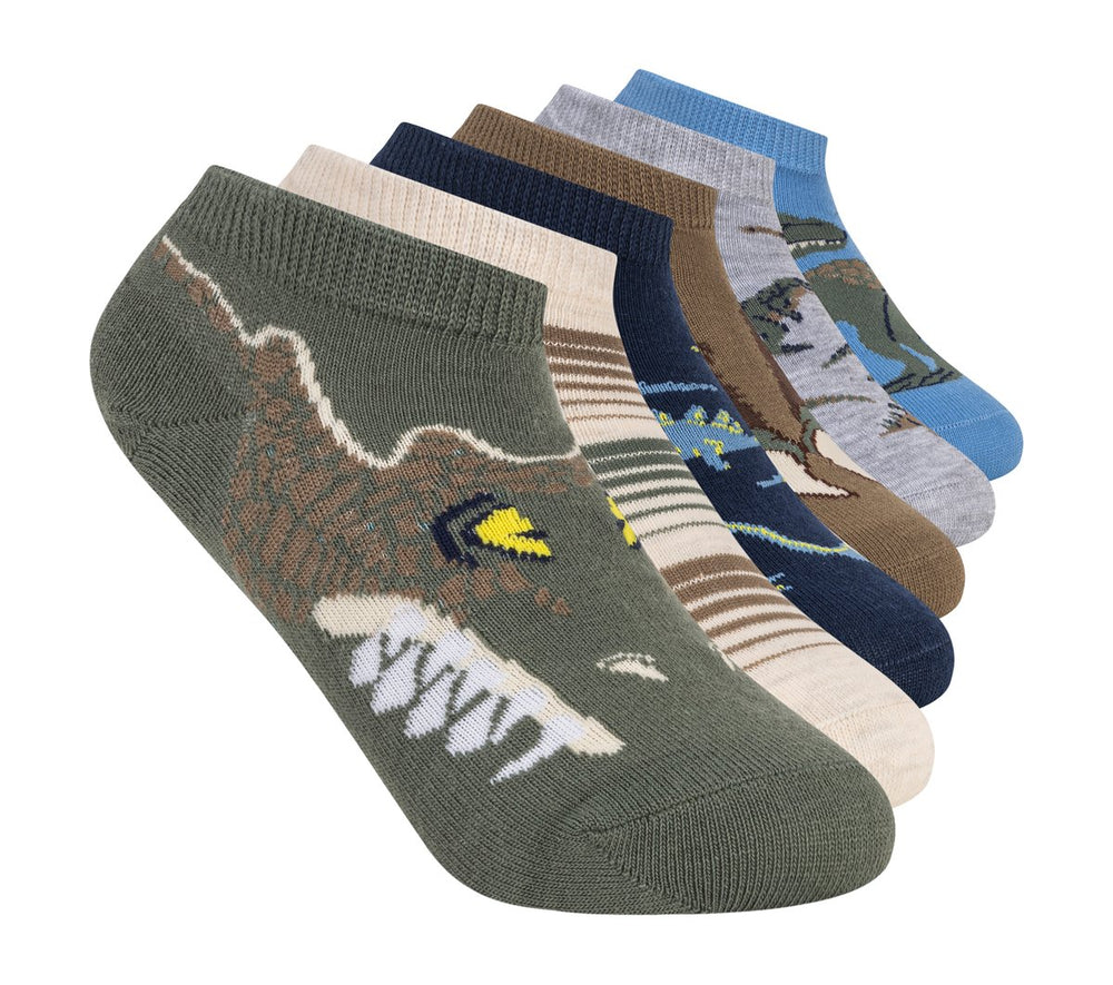 6 Pack Boys' Dino Socks | Skechers near me
