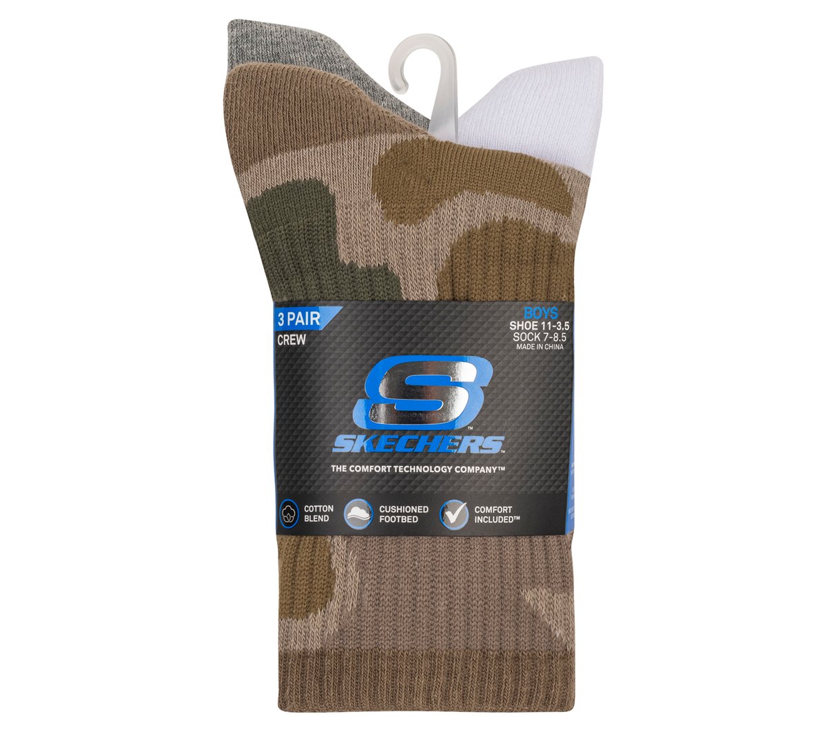 3 Pack Boys' Crew Camo Socks | Skechers near me