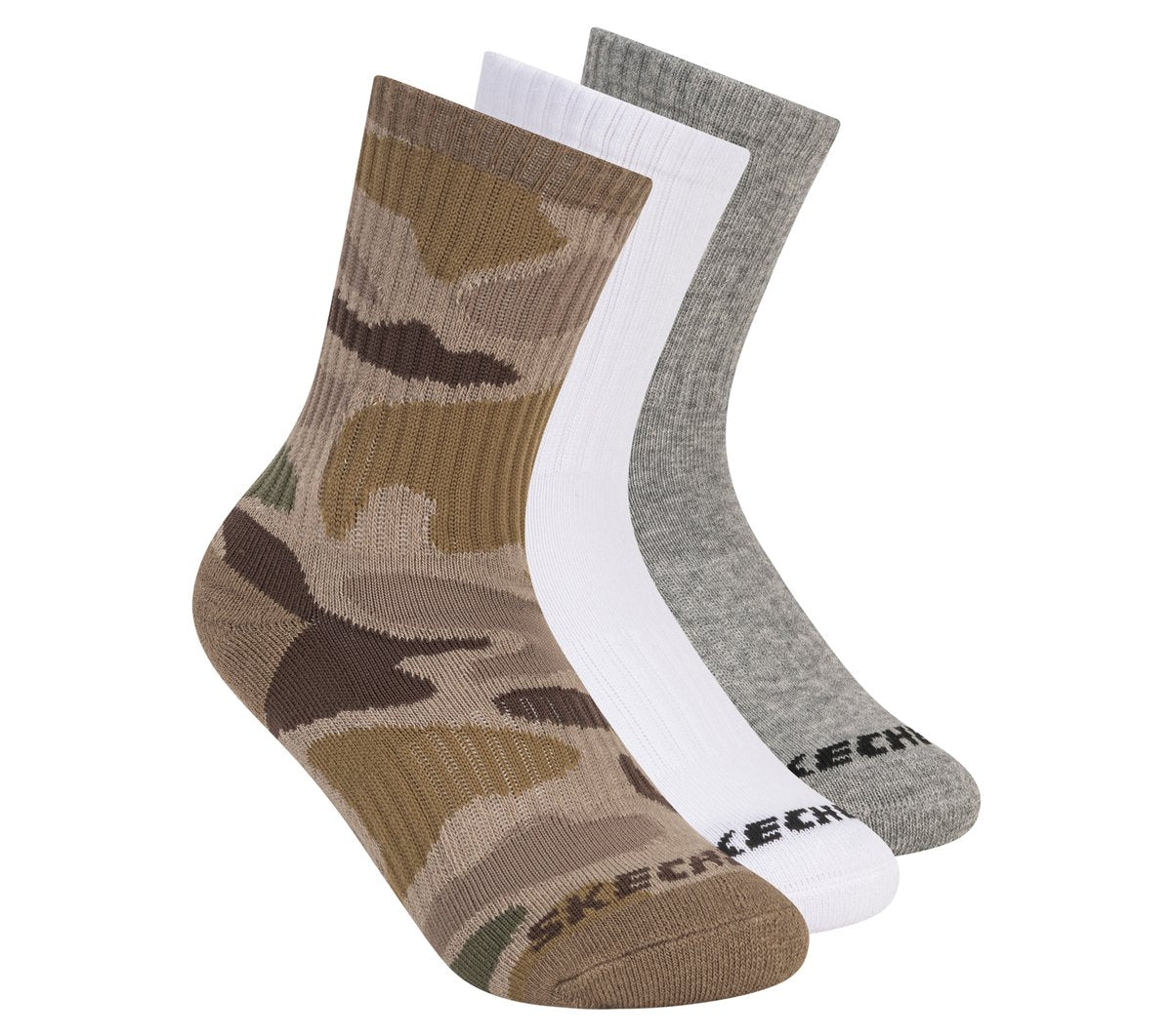 3 Pack Boys' Crew Camo Socks | Skechers near me